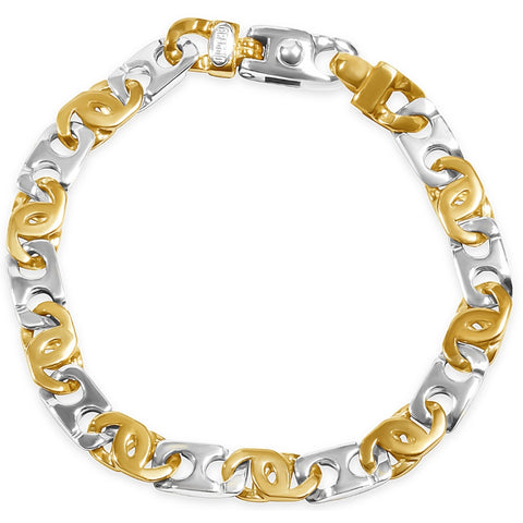Men's Mariner Link 14k Gold (34gram) or Platinum (56gram) 8mm Bracelet 9"