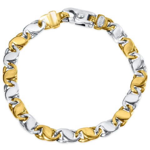 Men's Link 14k Gold (32gram) or Platinum (52gram) 7.5mm Bracelet 8.5"