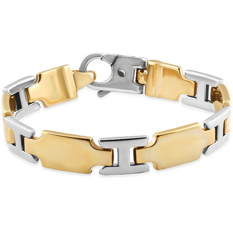 Men's Cuff Link 14k Gold (79gram) or Platinum (127gram) 11.5mm Bracelet 8.5"