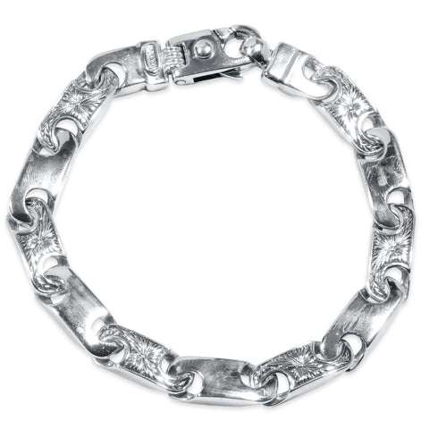 Men's Designed 14k Gold (55gram) or Platinum (88gram) Link Bracelet 8.5"