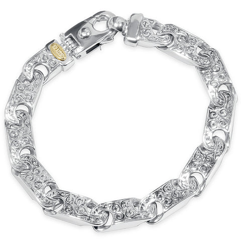 Men's Designed 14k Gold (55gram) or Platinum (88gram) Link Bracelet 8.5"