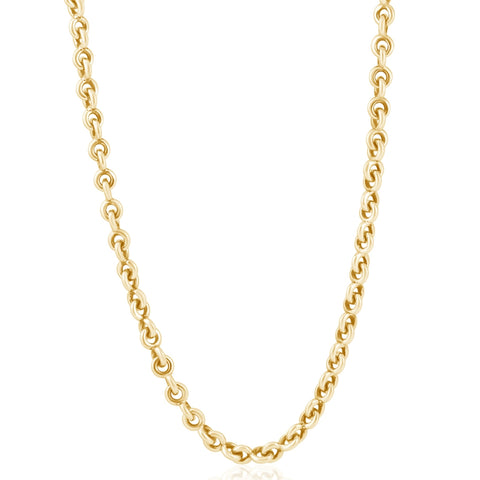 Men's Rolo 14k Gold (66gram) or Platinum (124gram) 7mm Link Chain Necklace 24"