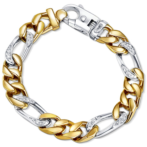 Men's 14k Gold (72gram) or Platinum (135gram) 11mm Diamond Bracelet 8.5"