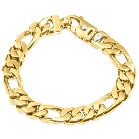 Men's Figaro 14k Gold (62gram) or Platinum (99gram) 9.5mm Link Bracelet 8.5"