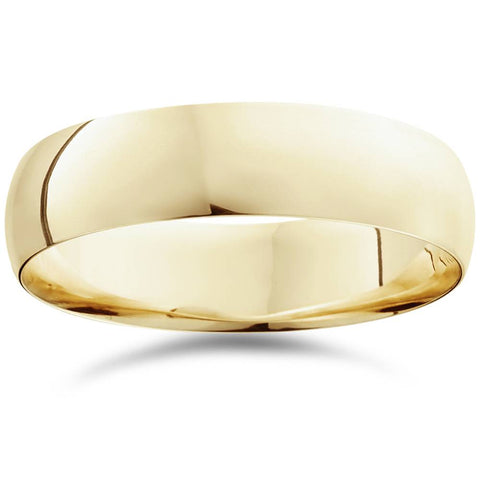 Mens High Polished Comfort Fit Wedding Band Ring 14K Yellow Gold