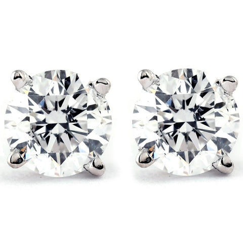 3/4Ct Round Real Diamond Studs Available in 14K White And Yellow Gold Setting
