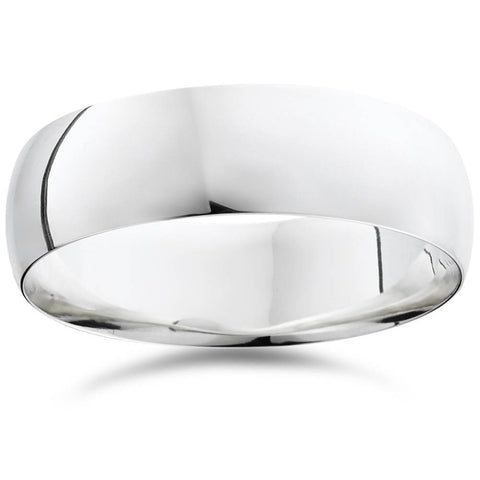 7mm Plain Platinum Comfort Fit Wedding Band Ring