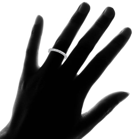 1ct Diamond 3/4 Eternity Stackable Wedding Ring 14K White Gold
