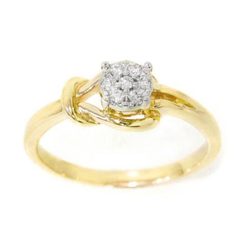 Diamond Promise Solitaire Ring 14K Yellow Gold