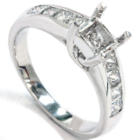 1ct Princess Cut Diamond Cathedral Engagement Ring Setting