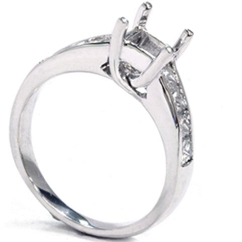 Womens 1ct Princess Cut Diamond Cathedral Engagement Ring Setting