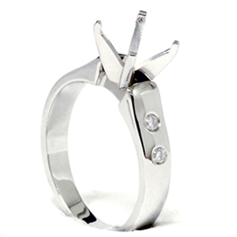 Diamond Semi Mount Cathedral Engagement Ring 14K Setting
