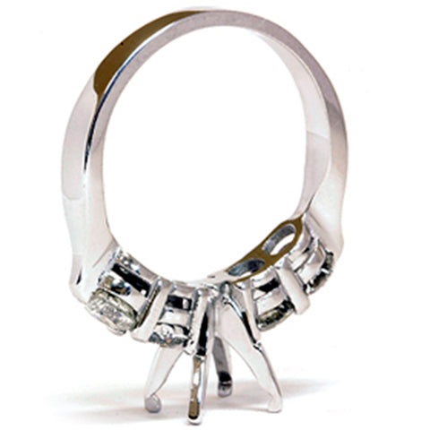 1 5/8ct Diamond Semi Mount Engagement Ring Setting 14K White Gold