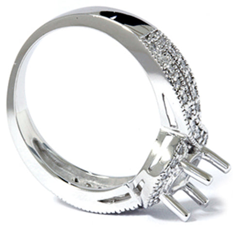 Women's 1/3ct Fancy Diamond Semi Mount Engagement Ring Setting