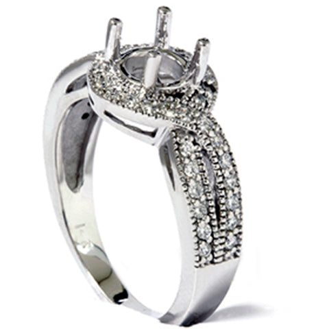 Women's 1/3ct Fancy Diamond Semi Mount Engagement Ring Setting