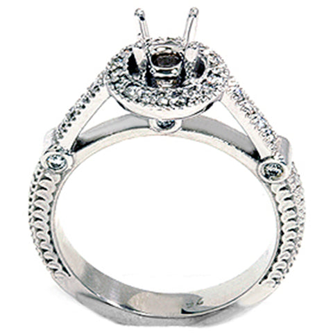 Women's .25CT Diamond Engagement Ring Setting Semi Mount Ring 14K White Gold