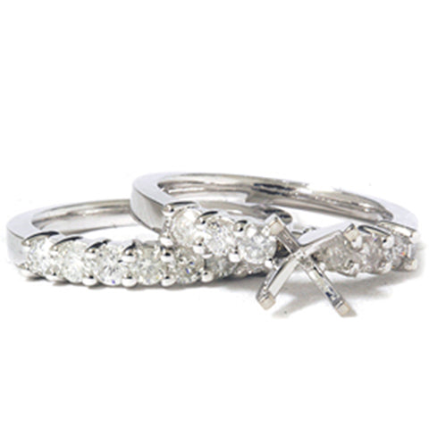 1ct Diamond Engagement Ring & Matching Wedding Band Setting