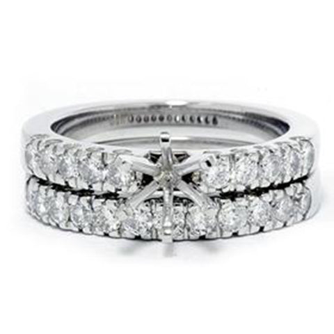 1ct Diamond Engagement Matching Wedding Ring Setting