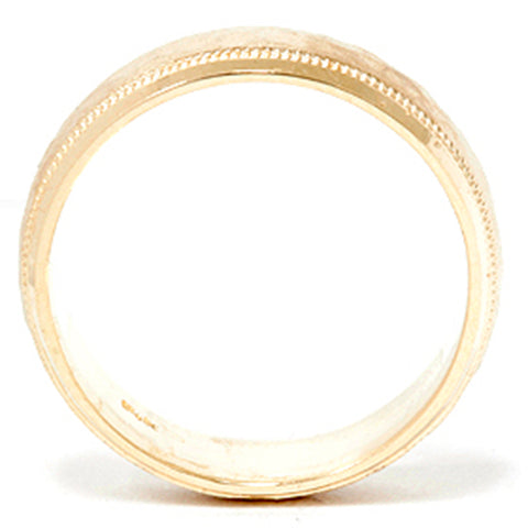 6mm Hammered Mens Wedding Band 14K Yellow Gold Ring