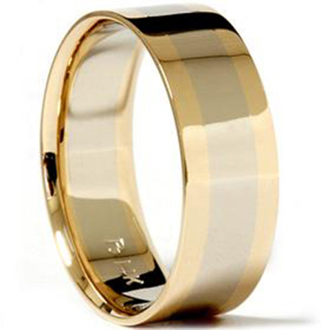 Mens 8mm 14k Gold Plain Polished Wedding Ring Band New