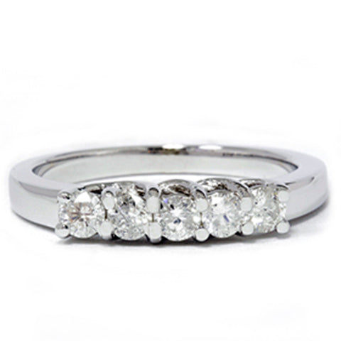 White Gold 1/2ct 14K Diamond Wedding Guard Ring New