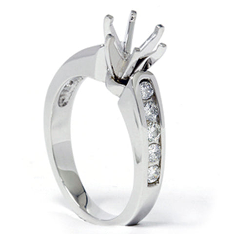 1/2ct Diamond Semi Mount Engagement Ring 14K White Gold
