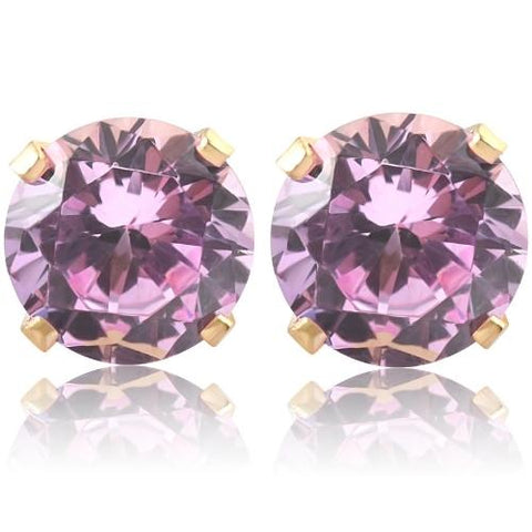 1Ct TW Amethyst Studs in 10k White or Yellow Gold