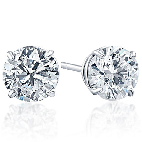1/4 ct Round Diamond Studs Solitaire Earrings 14K White Gold Promo