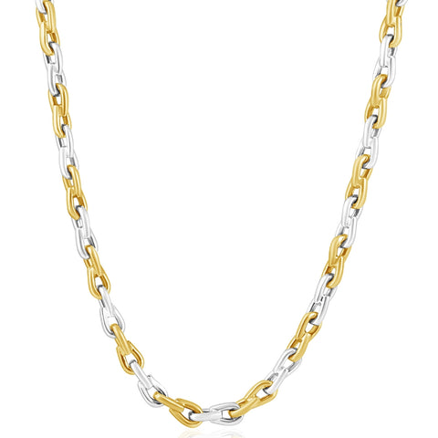 Men's 14k Gold (65gram) or Platinum (122gram) 6mm Link Chain Necklace 20"