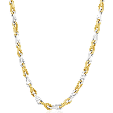 Men's 14k Gold (65gram) or Platinum (122gram) 6mm Link Chain Necklace 20"