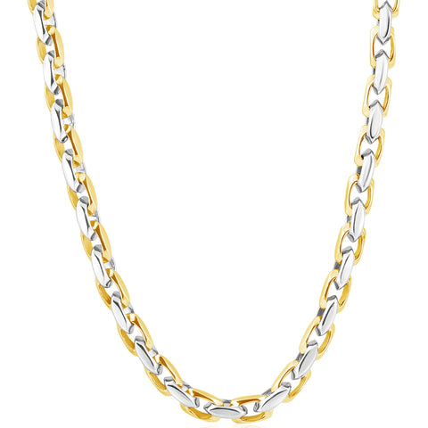 Men's 14k Gold (76gram) or Platinum (142gram) 6mm Link Chain Necklace 24"