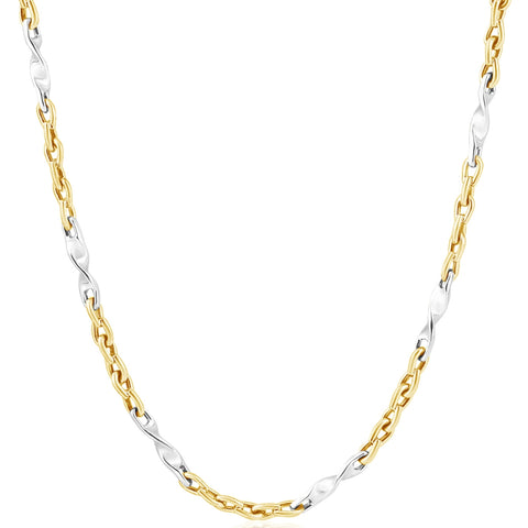 Men's 14k Gold (28gram) or Platinum (52gram) 4mm Link Chain Necklace 24"