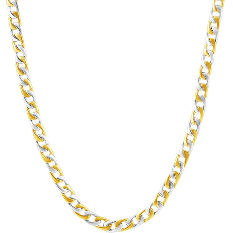 Solid Platinum & 14k Yellow Gold Men's 42.1g 5mm Flexible Link 20 " Necklace