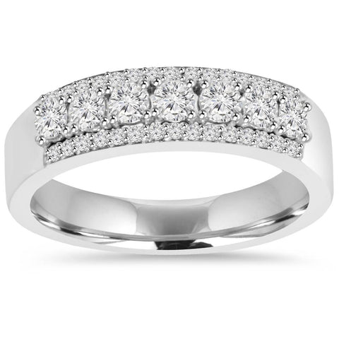 3/4ct Diamond Wedding Ring 14K White Gold