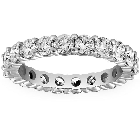 2.70 ct Lab Grown Diamond Eternity Womens Wedding Ring 14k White Gold Size 7