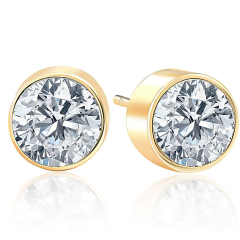 .25Ct Round Brilliant Cut Natural Quality Diamond Stud Earrings In 14K Gold