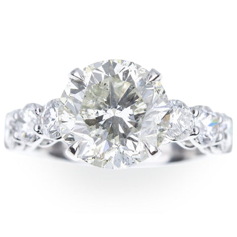 5 Ct Diamond Engagement Ring 14k White Gold Enhanced