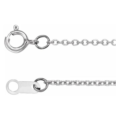 Solid Platinum 1mm Cable Chain 18" 2 grams