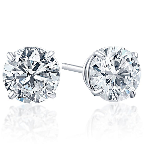 3/4ct VS Quality Round Brilliant Cut Natural Diamond Stud Earrings In Solid 950 Platinum