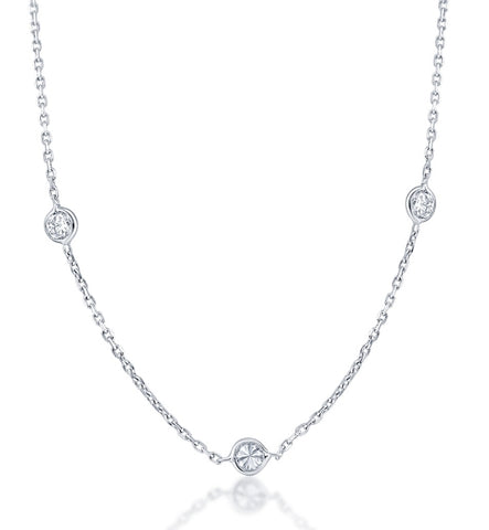 VS 1 1/5 Ct Diamonds By The Yard Necklace Lab Grown in 14k White or Yellow Gold