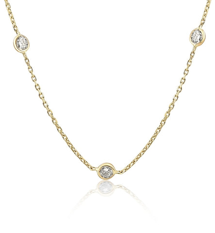 VS 1 1/5 Ct Diamonds By The Yard Necklace Lab Grown in 14k White or Yellow Gold