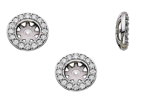 3/4ct Diamond Earring Studs Jackets 14K White  (5.5-6mm)