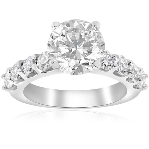 3 carat Enhanced Diamond Engagement Half Eternity Ring 14K White Gold Solitaire