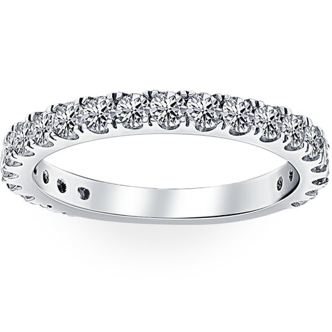1 ct Diamond Wedding Ring 14k White Gold Womens Anniversary Stackable Jewelry