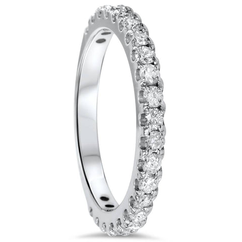 1ct Diamond 3/4 Eternity Stackable Wedding Ring 14K White Gold