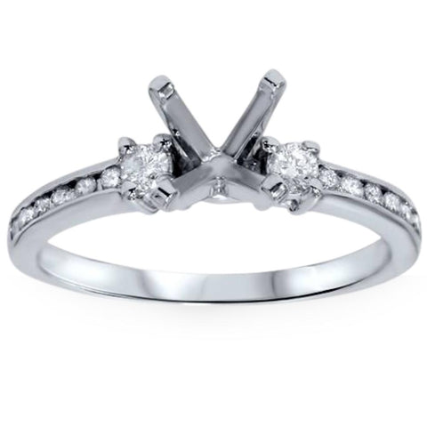 1/3ct Diamond Engagement Ring Semi Mount 14K White Gold