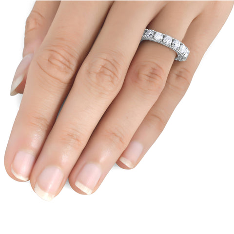 Diamond Wedding Ring 1 1/2ct Vintage Wedding U Prong Ring Womens 14K White Gold