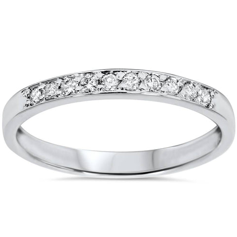 1/4ct Diamond Stackable Wedding Ring 14K White Gold