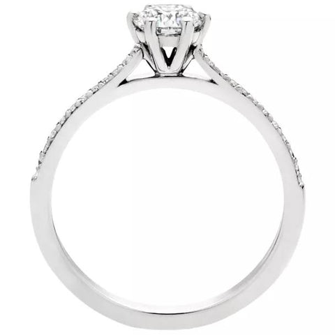 Eco Friendly 5/8ct Lab Created Diamond Engagement Ring 14K White Gold