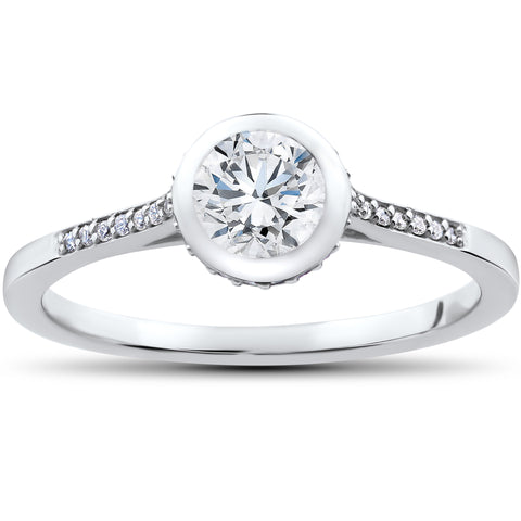 5/8 ct Lab Grown Diamond Aria Engagement Ring 14k White Gold